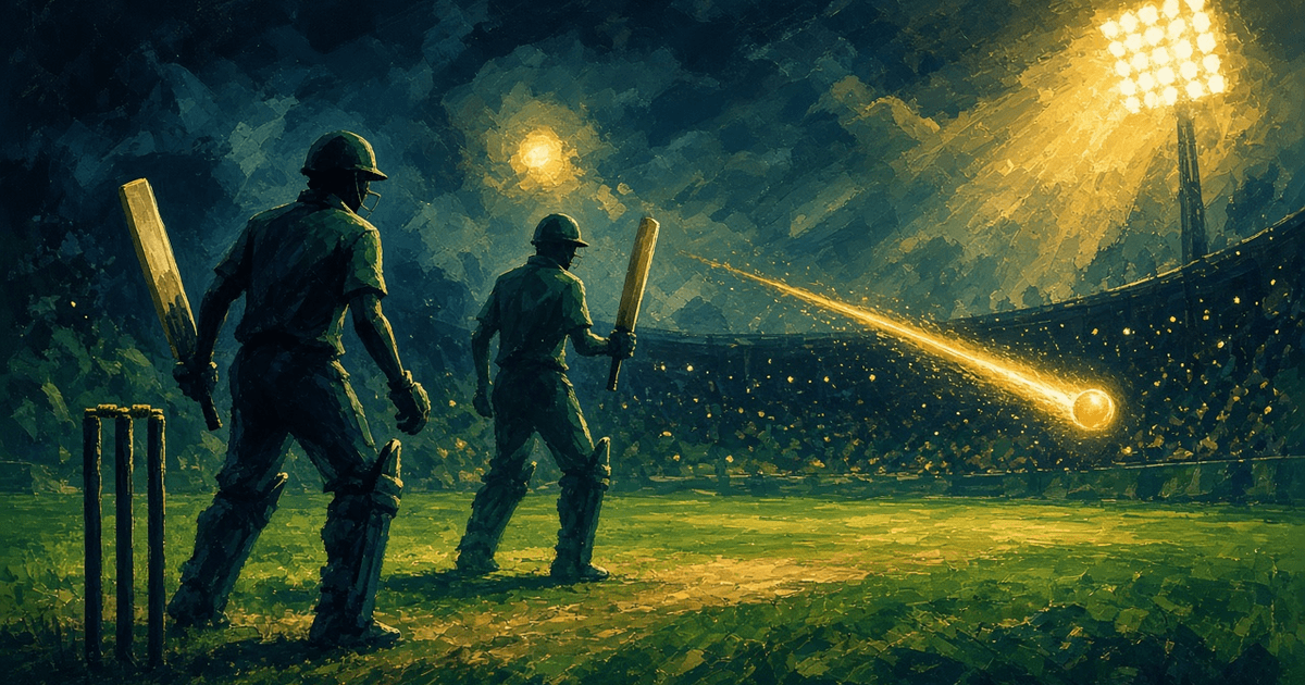 AI-generated cricket illustration: Shadab ki century se Pakistan ne England ko ek wicket se hara diya