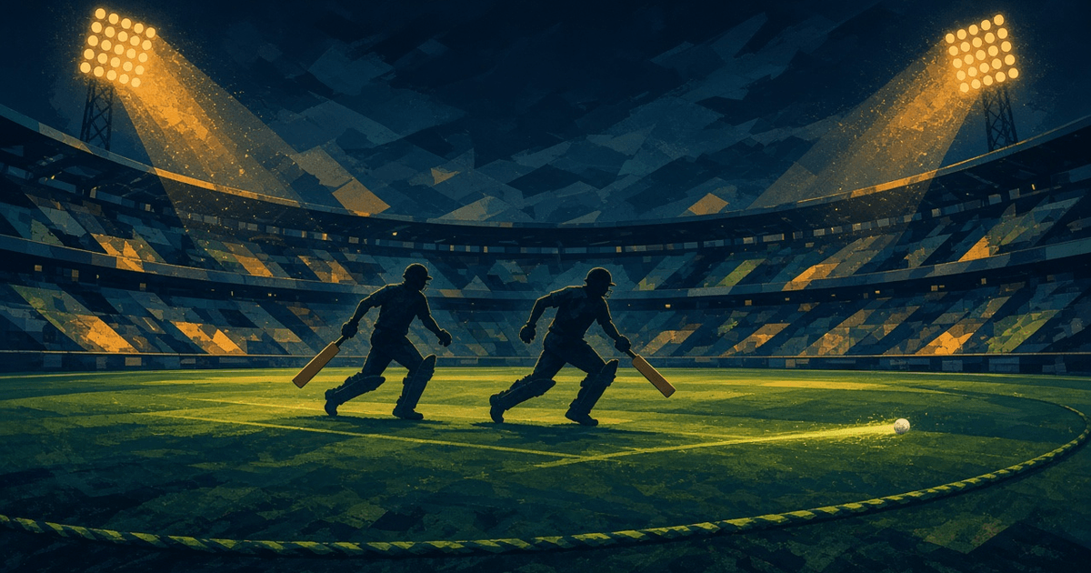 AI-generated cricket illustration: Tilak-Nitish ne 4-wicket jeet dilayi, India 2-0